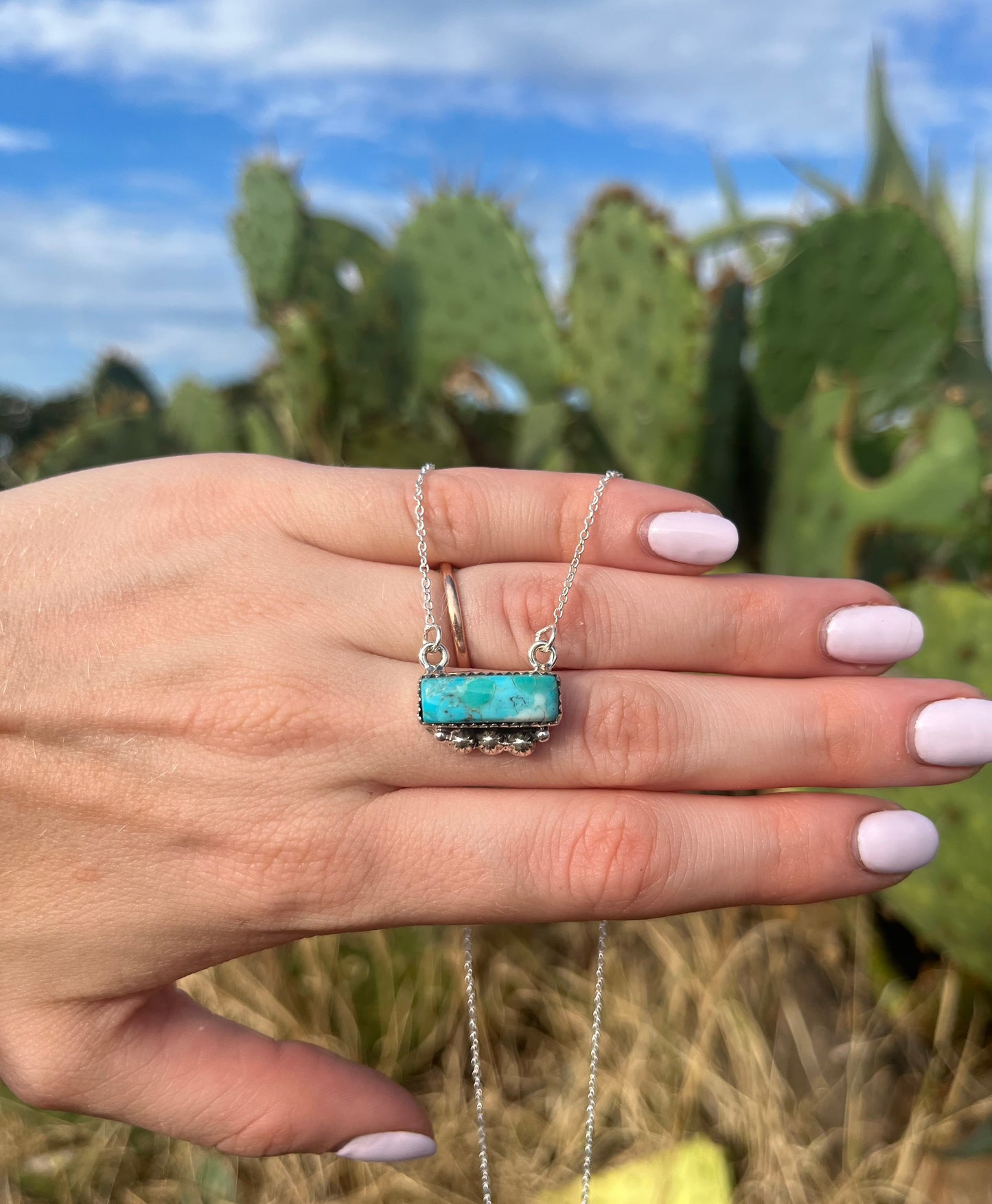 Mini Bar Stars Necklace Turquoise