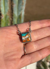 Square Necklace Spiny Oyster