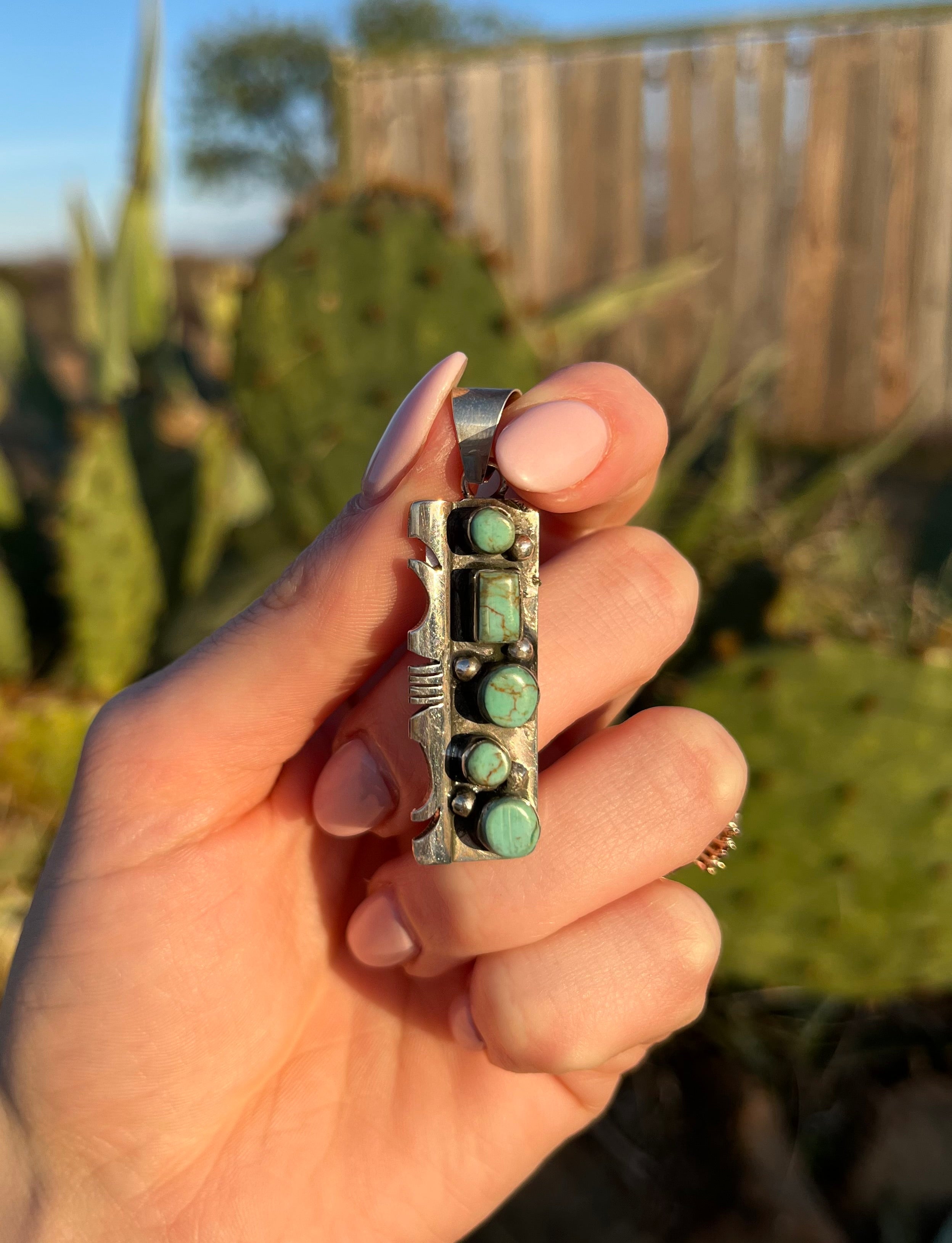 Francisco Kingman Turquoise Pendant Navajo