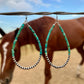 Navajo Pearl Hoop Earrings with Turquoise