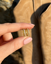 Simple Pave Setting Hoop Earrings: Gold / 1.6 cm