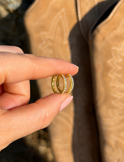 Simple Pave Setting Hoop Earrings: Gold / 1.6 cm