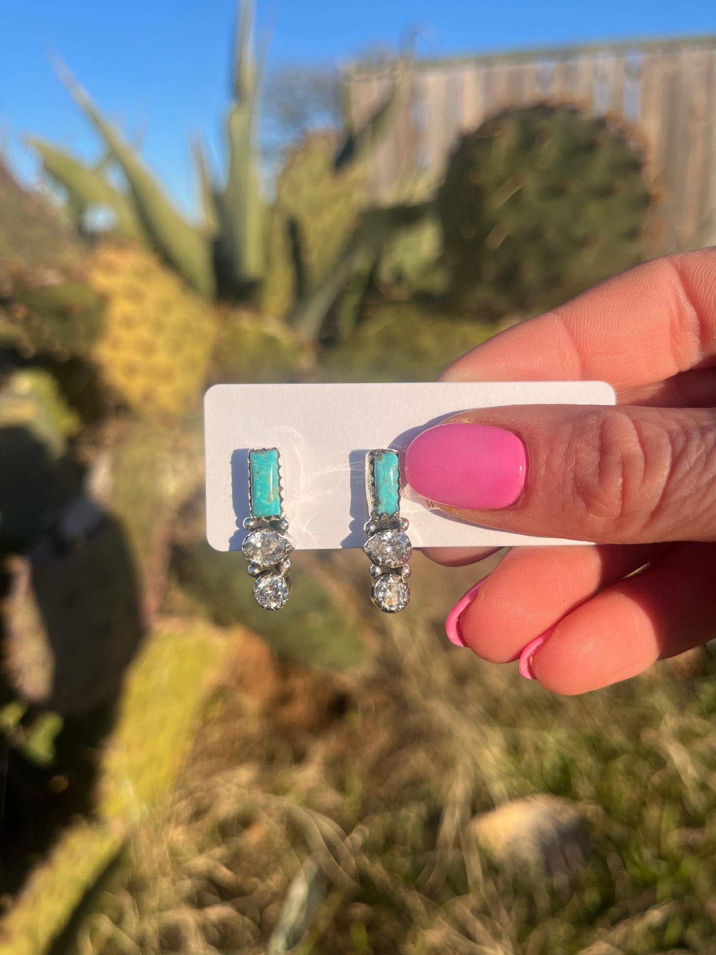 Moxie Turquoise & Crystal Studs