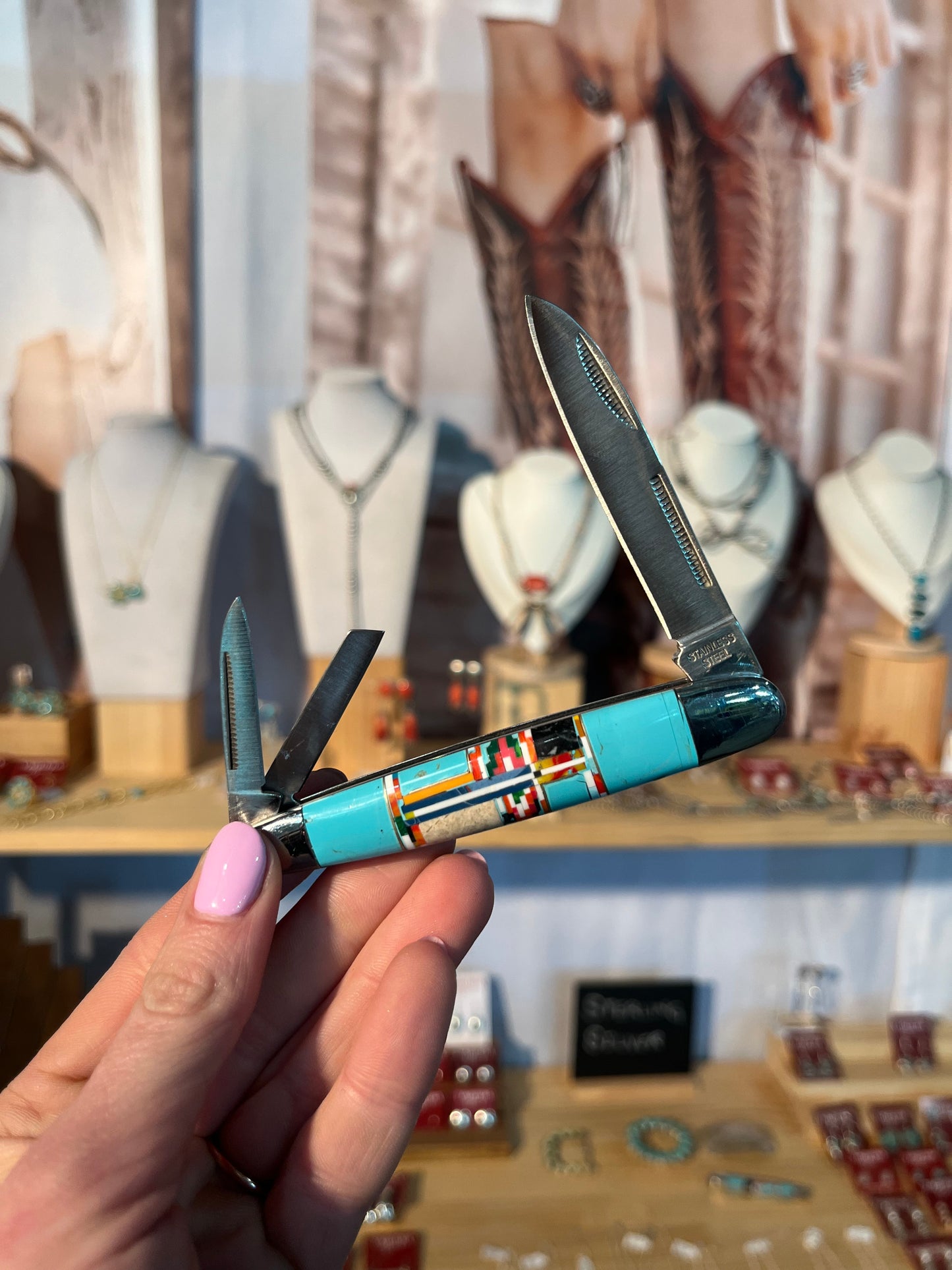 Turquoise Pocket Knife #1