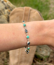 Turquoise & White Buffalo Link Bracelet