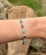 Turquoise & White Buffalo Link Bracelet