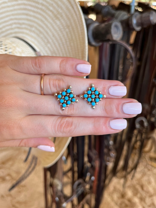 Square Turquoise Studs