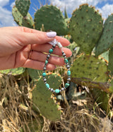 #2 Turquoise & Silver Pearl Bracelet