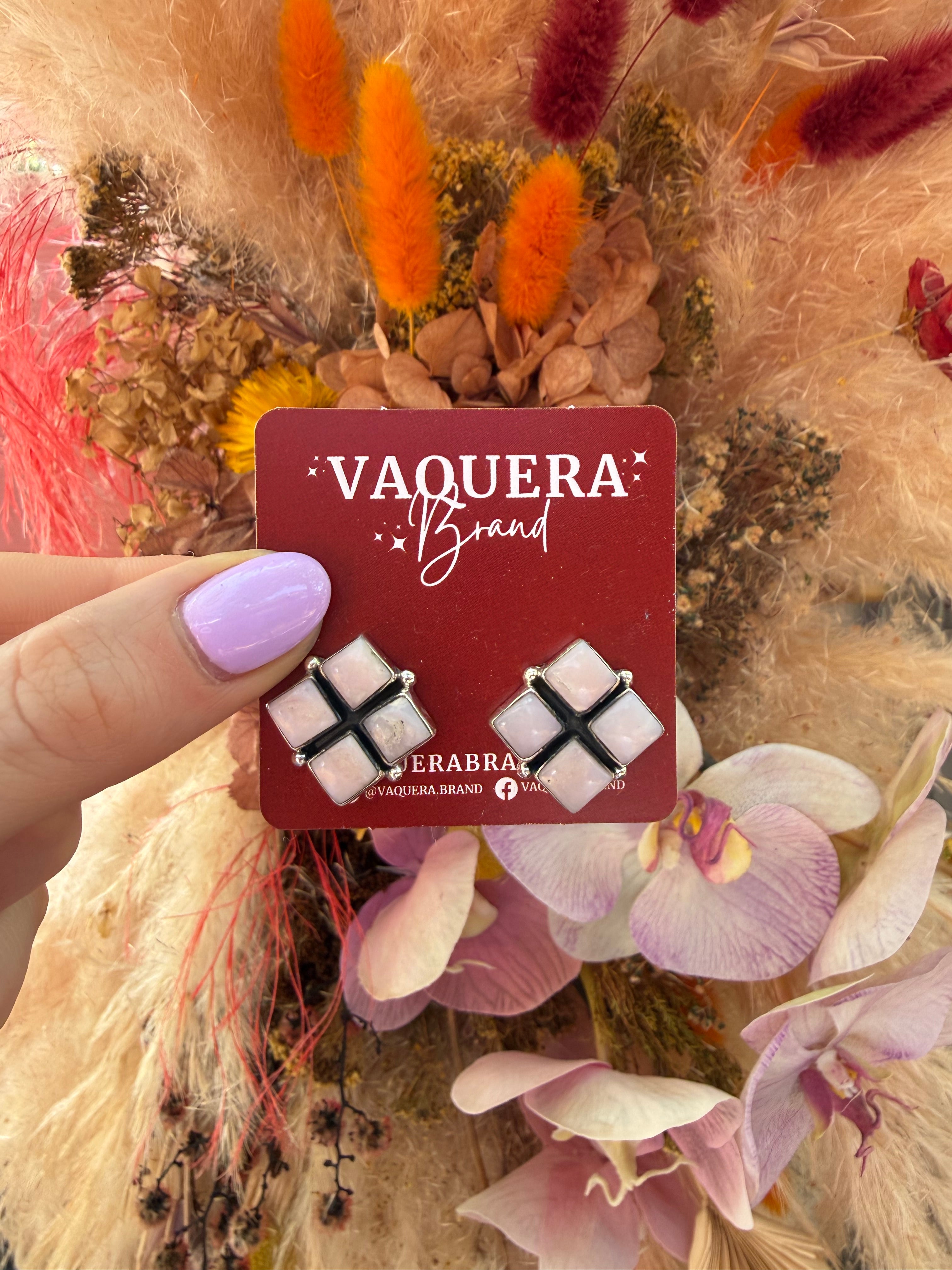 Ella Studs Pink Opal