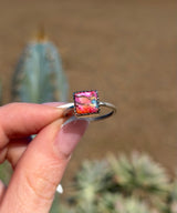 Square Ring Pink Dahlia