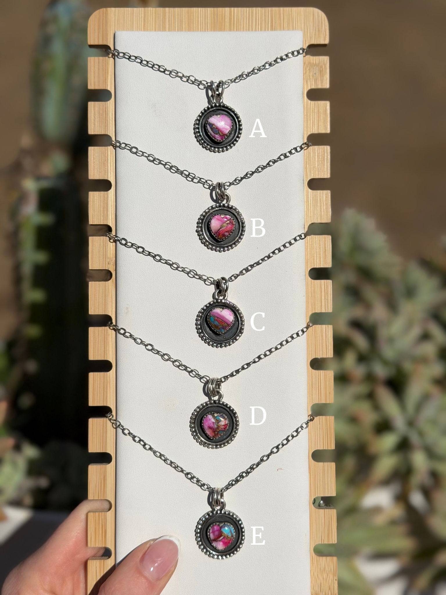 Heart Locket Necklace Pink Dahlia