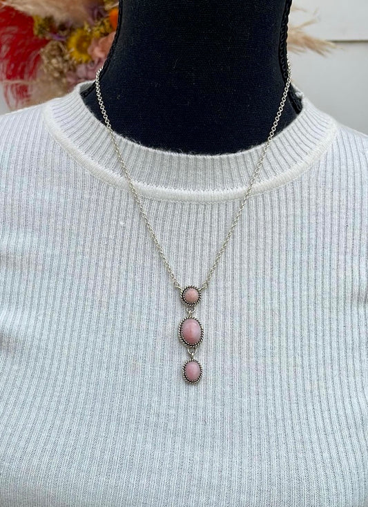 Rosary Necklace Pink Opal