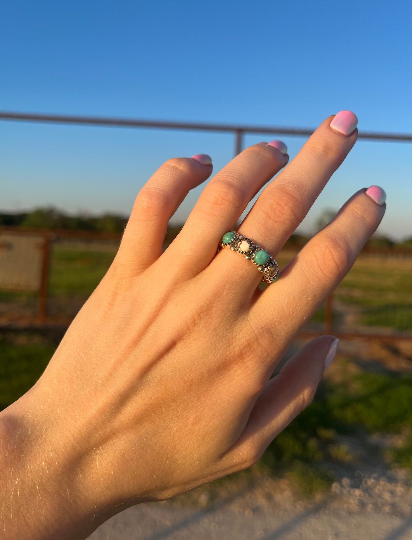 Affinity Ring Turquoise & White Horse