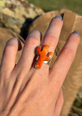Navajo Cactus Ring Orange Spiny
