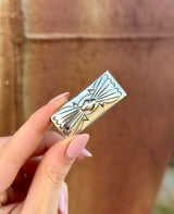Silver Hand Stamped Money Clip