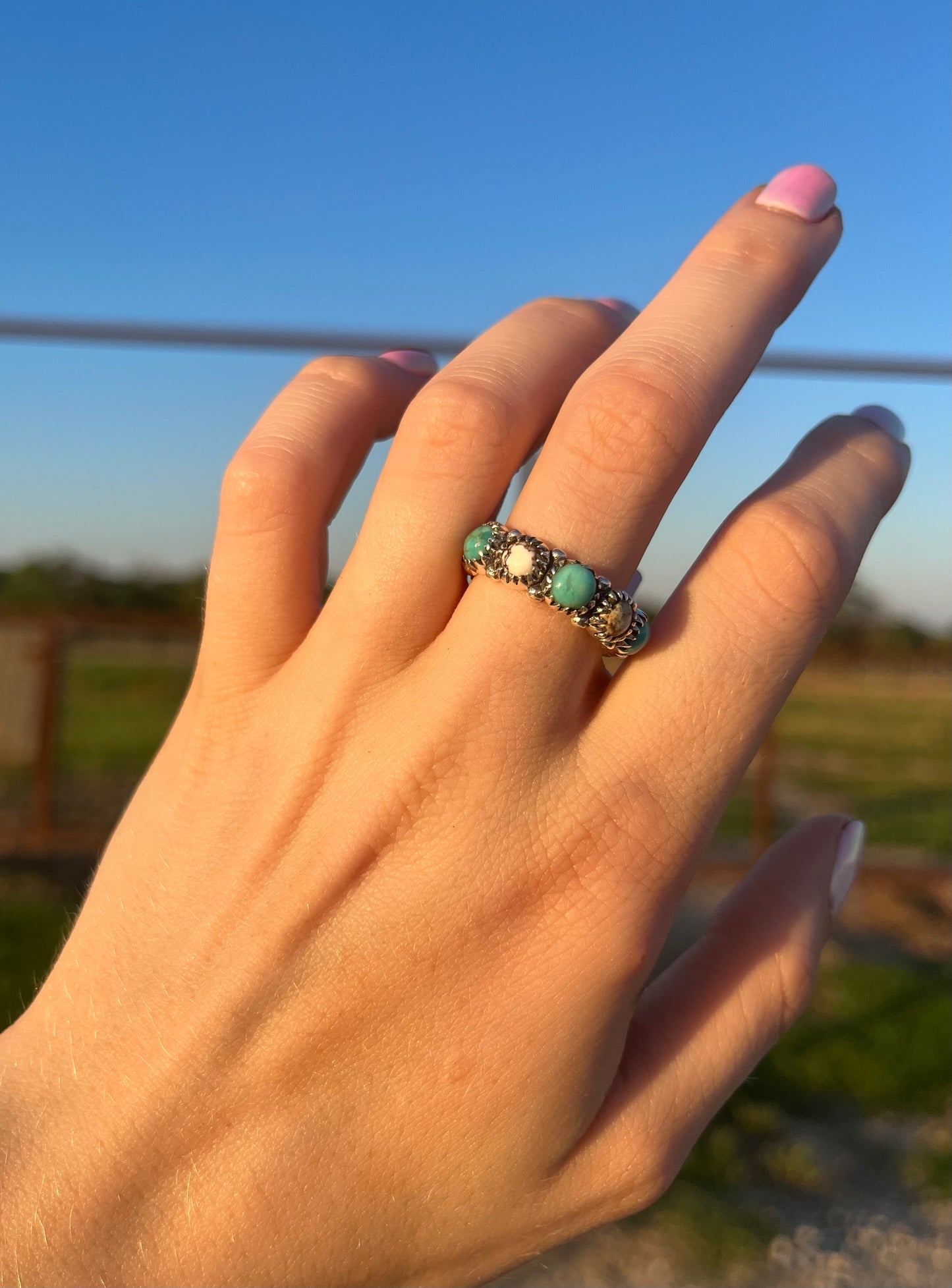 Affinity Ring Turquoise & White Horse