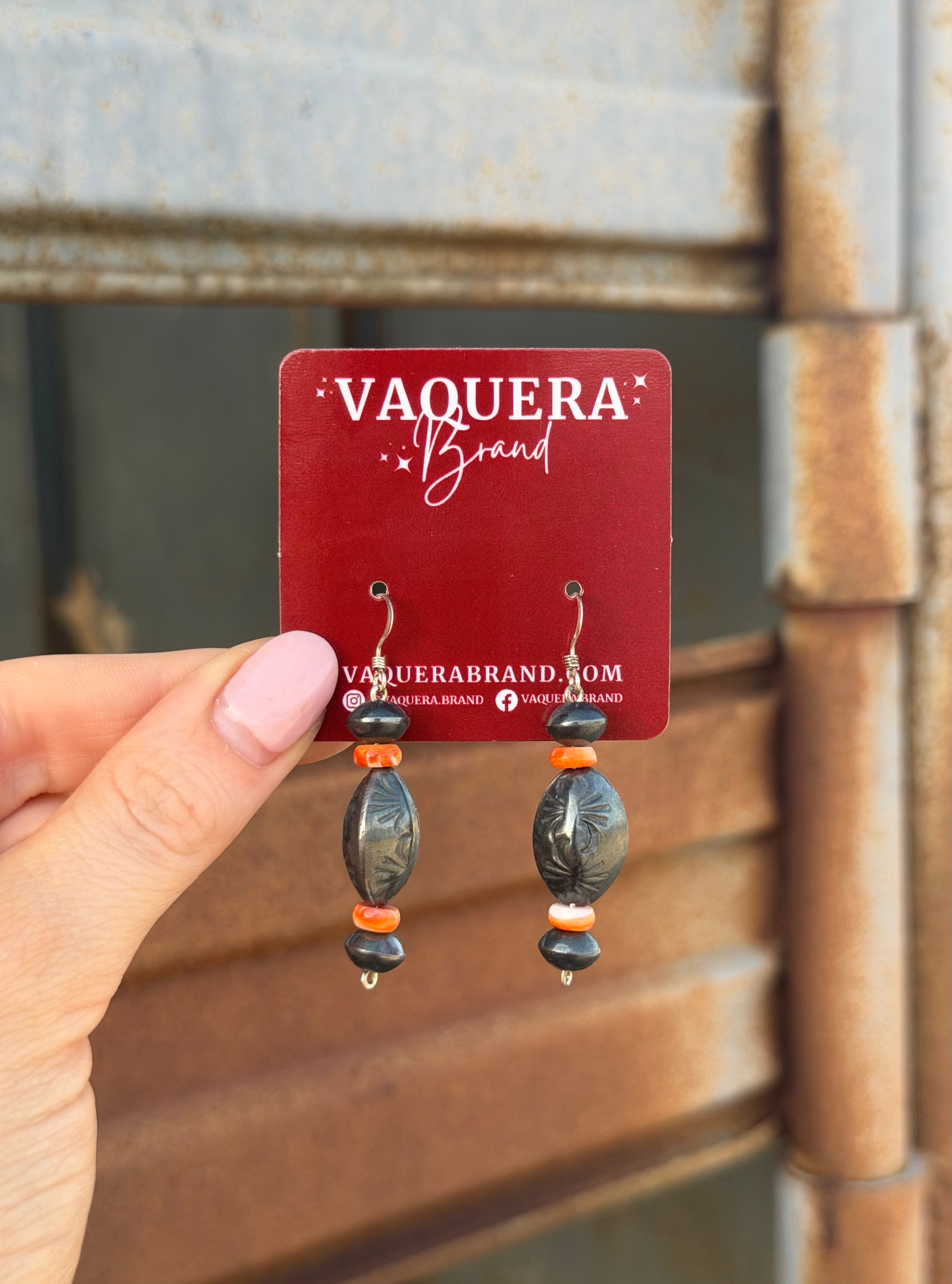 Handcrafted Stamped Navajo Pearl Earring