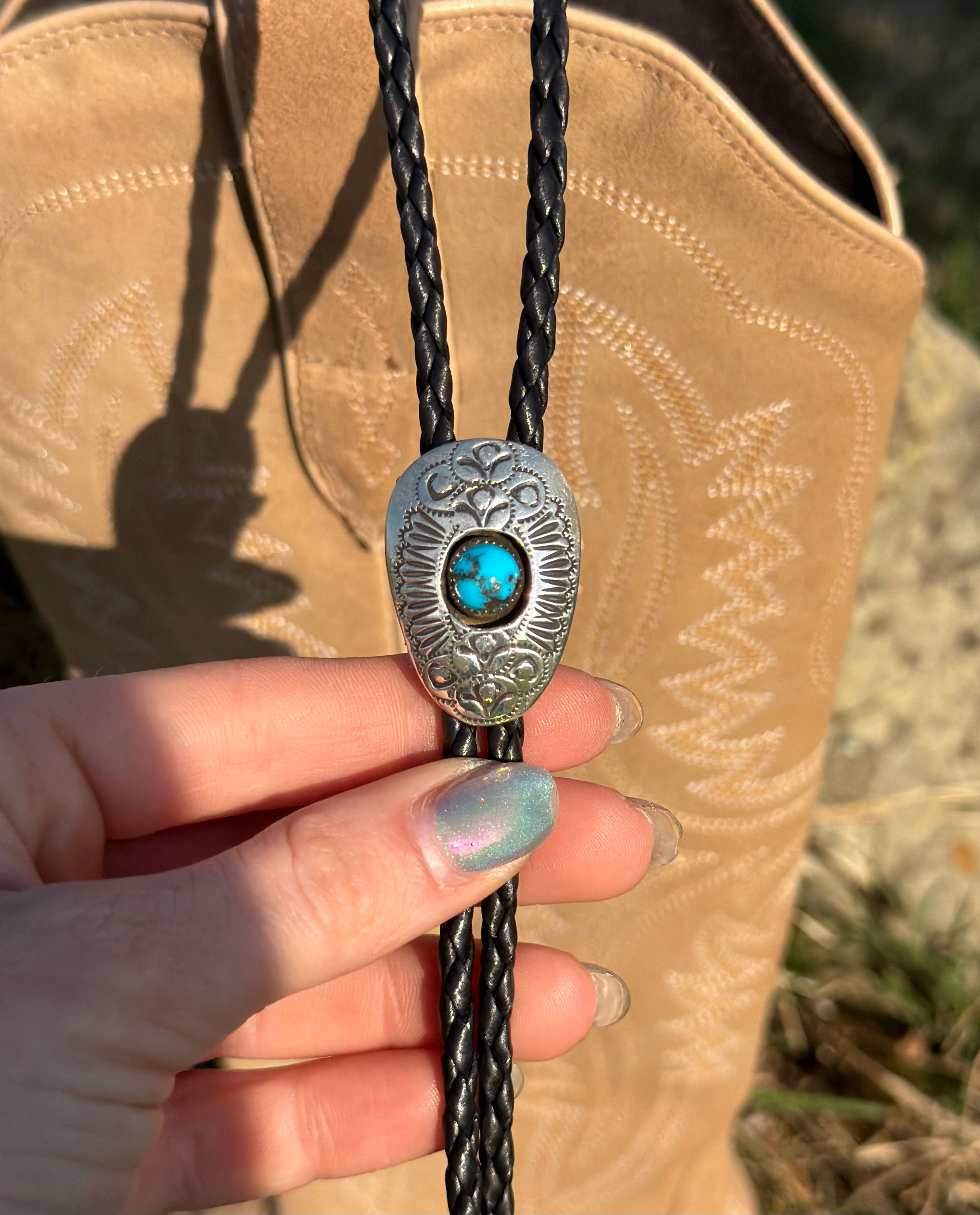 Navajo Bolo Tie with Turquoise
