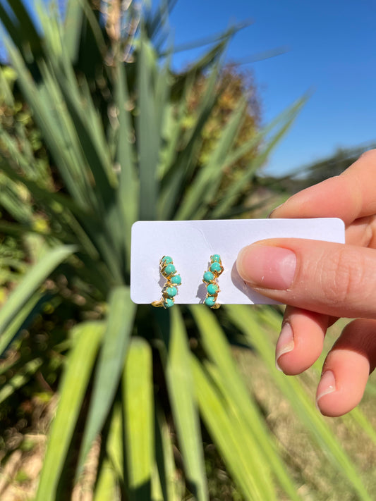 Gold Ally Turquoise Huggies