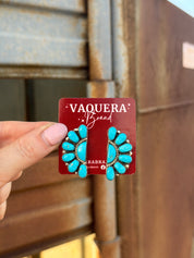Navajo Kingman Turquoise Half Cluster Earrings