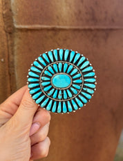 Navajo Turquoise Cluster Belt Buckle Turquoise