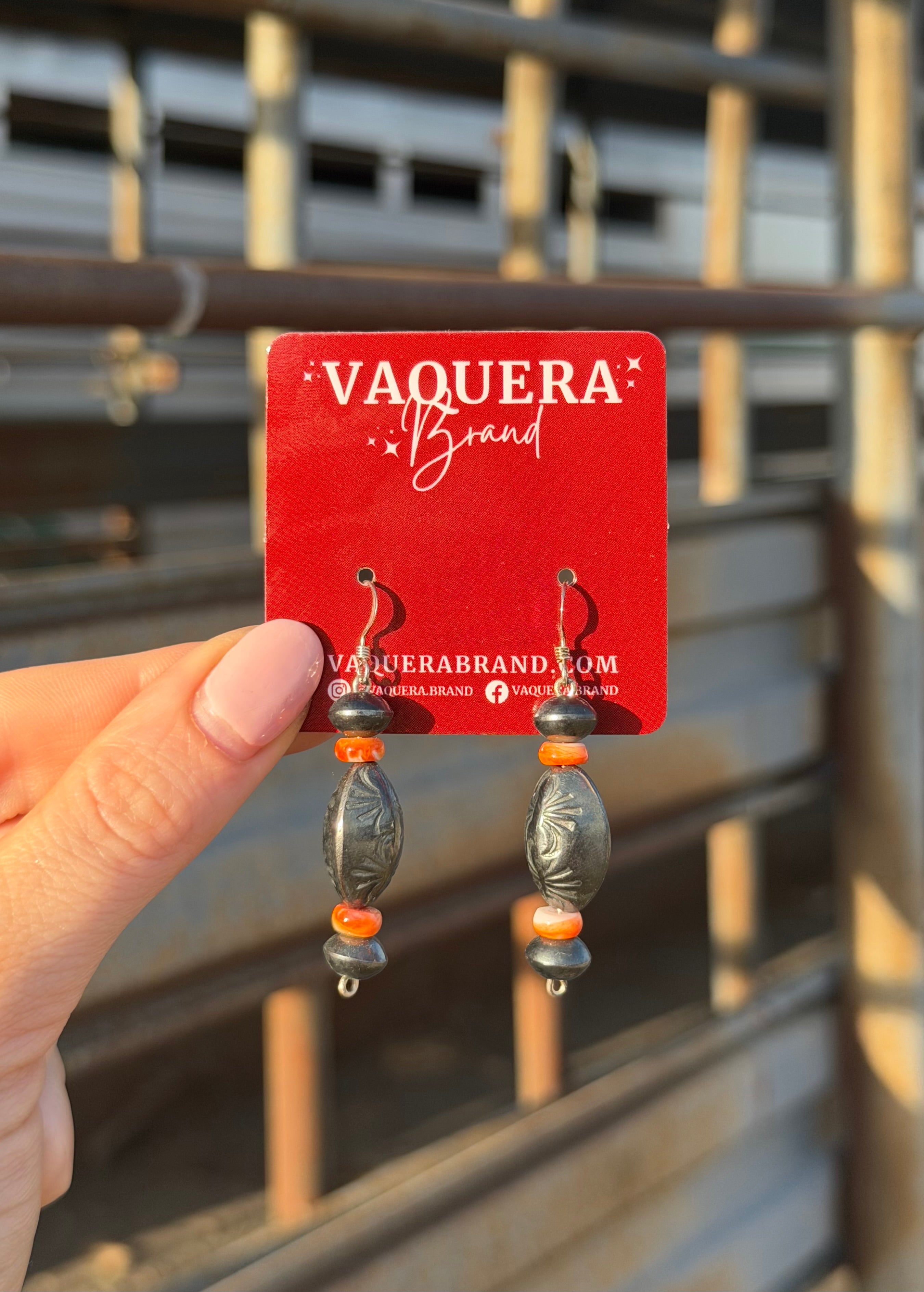 Handcrafted Stamped Navajo Pearl Earring