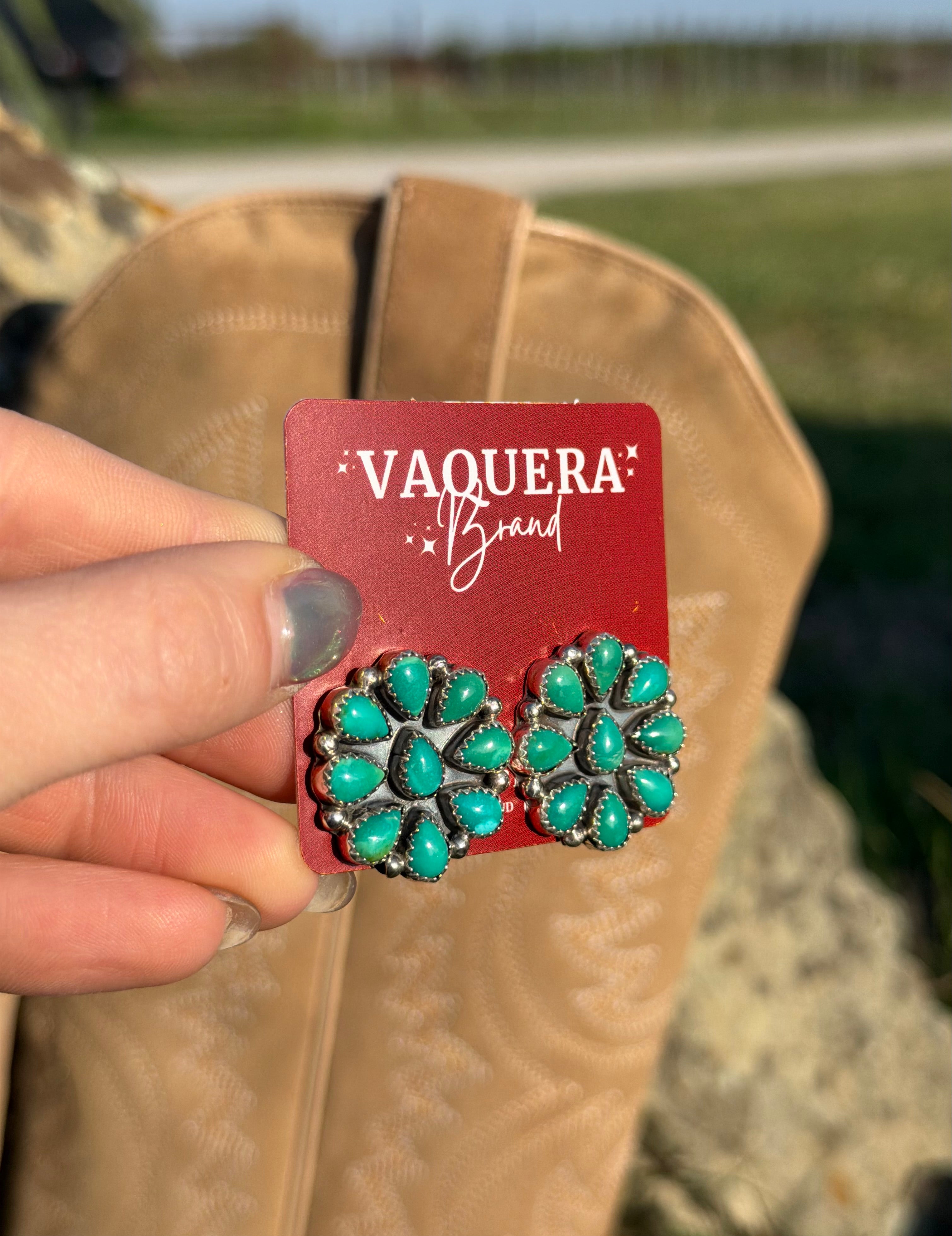 Navajo Emerald Valley Cluster Earrings