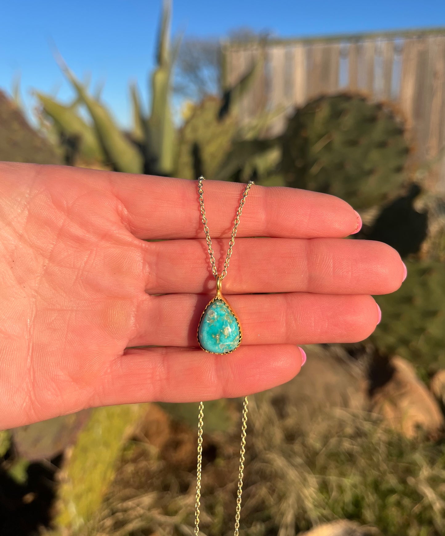 Evie Turquoise & Gold Necklace