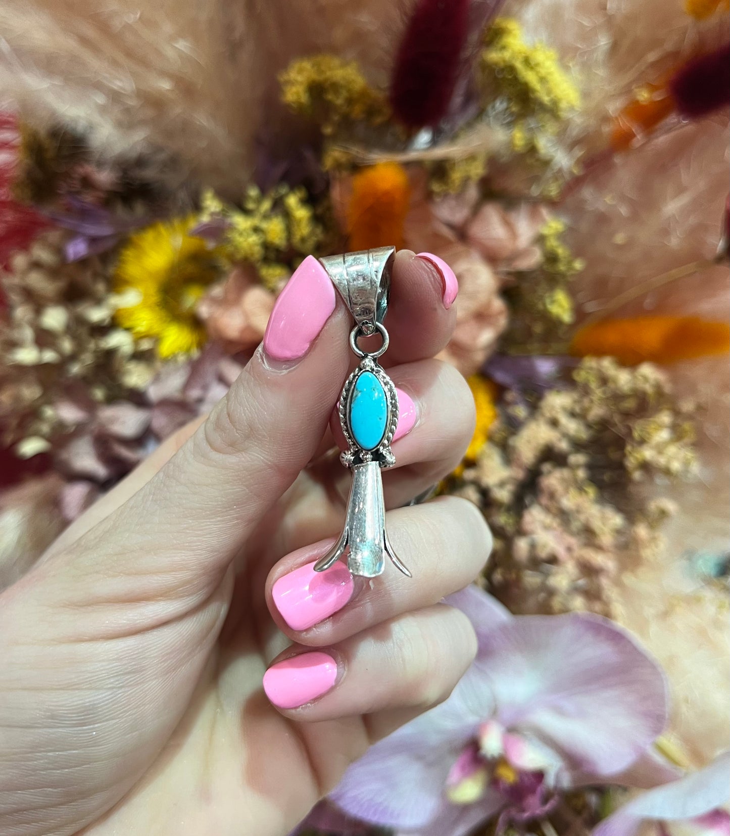 Kingman Turquoise Naja Pendant