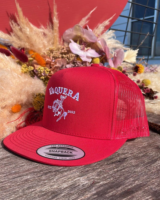 Red Vaquera Bucker Cap