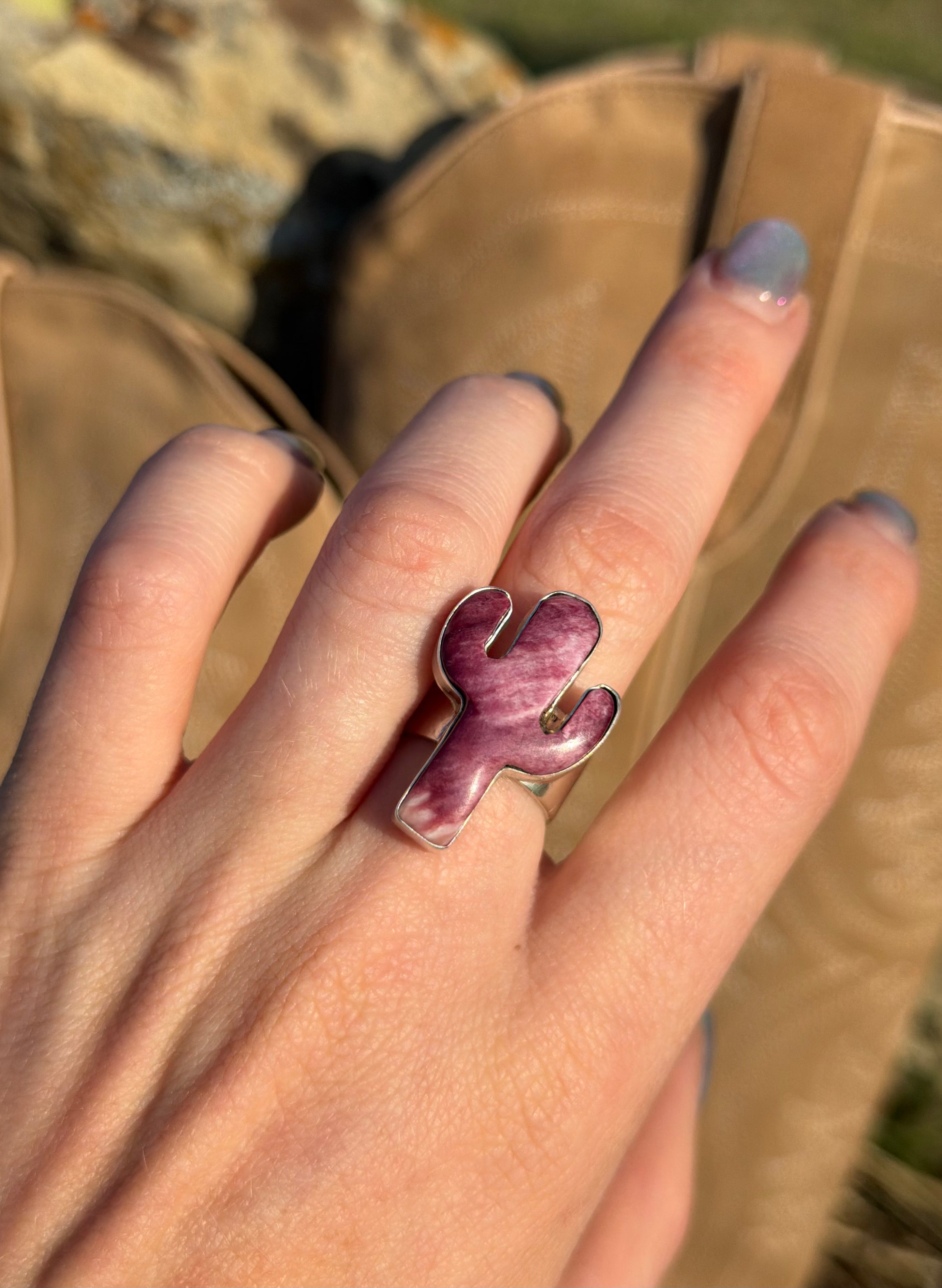 Navajo Cactus Ring Purple Spiny