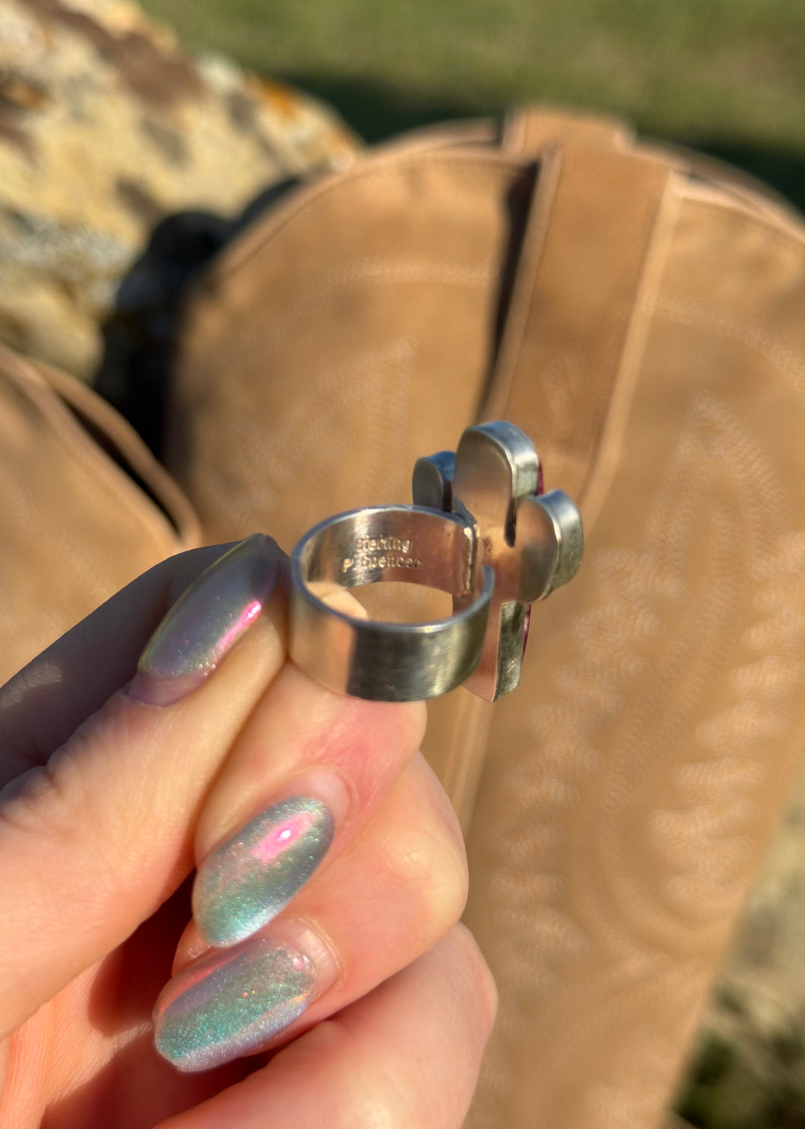Navajo Cactus Ring Purple Spiny