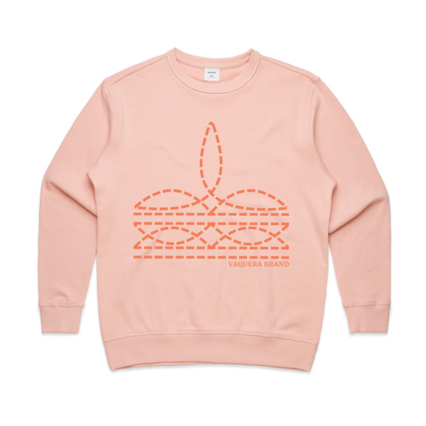 Pink Vaquera Boot Stitch Crewneck