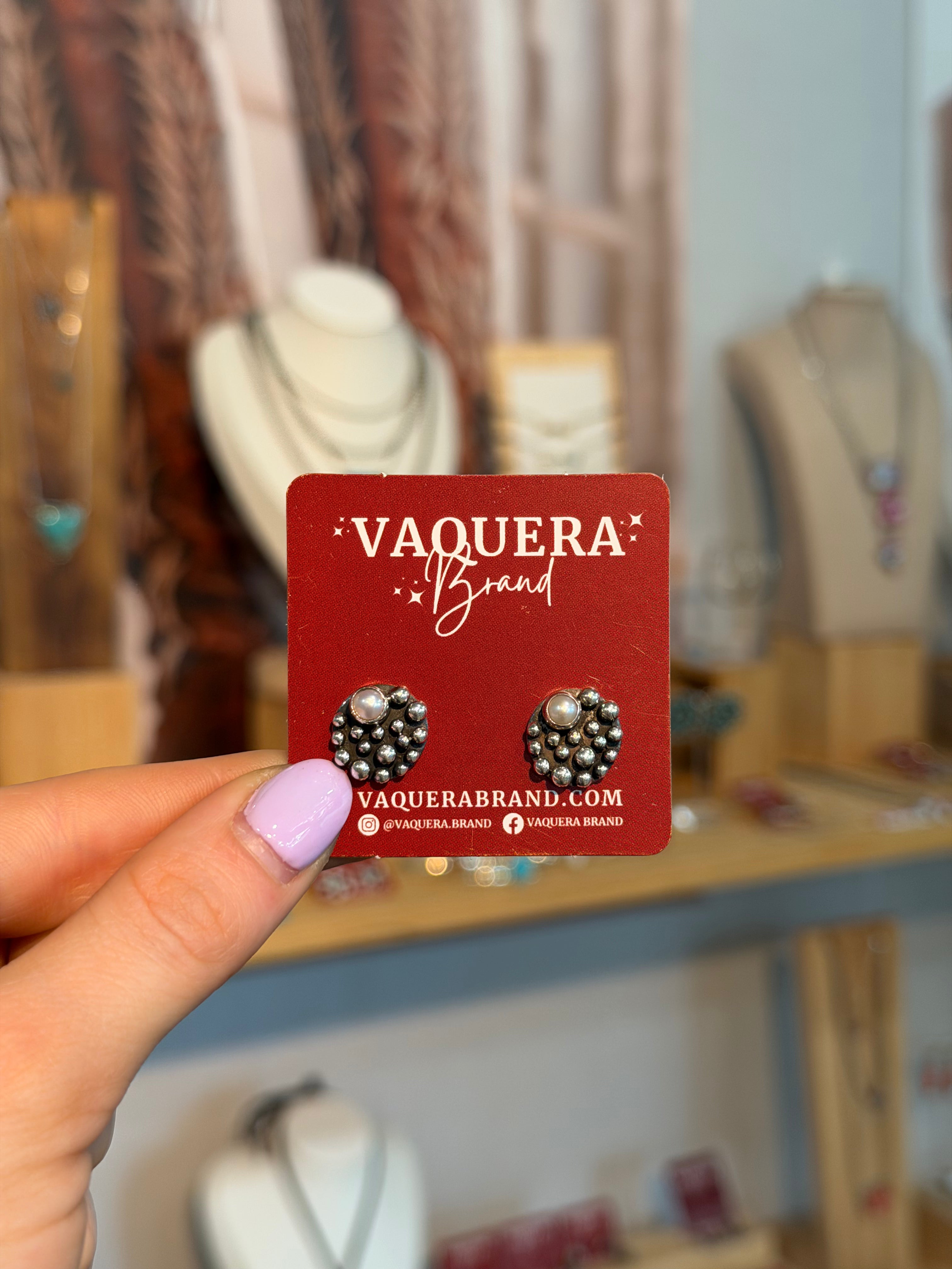 Fresh Water Pearl Bubble Studs Navajo