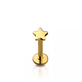 Star Flat Back Studs Gold