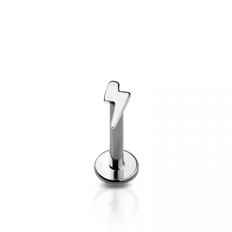 Lightning Bolt Flat Back Studs Titanium