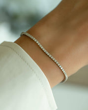 1.75mm Cubic Zirconia Tennis Bracelet: Silver