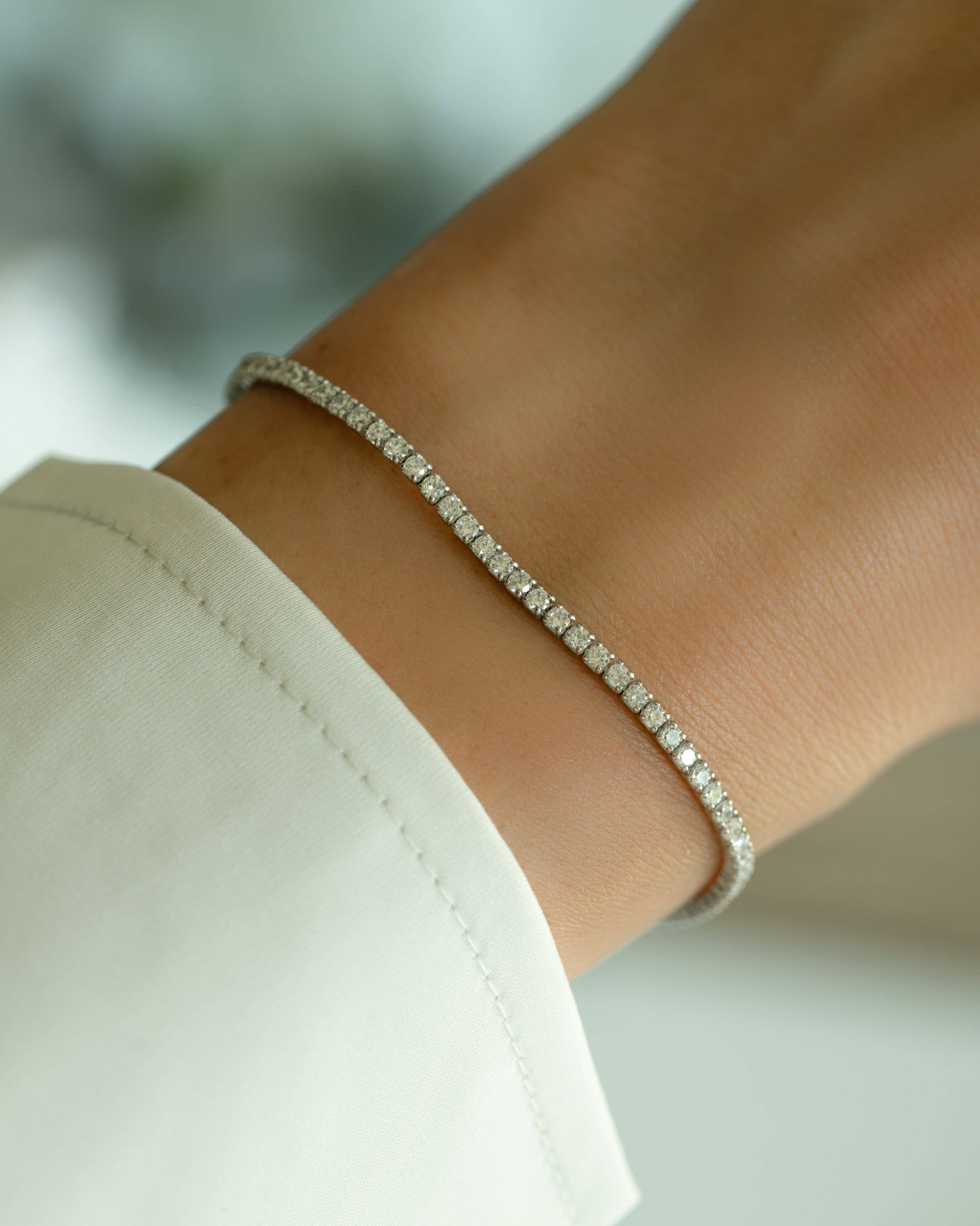 1.75mm Cubic Zirconia Tennis Bracelet: Silver