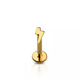 Lightning Bolt Flat Back Studs Gold