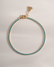 Turquoise Tennis Bracelet: Gold