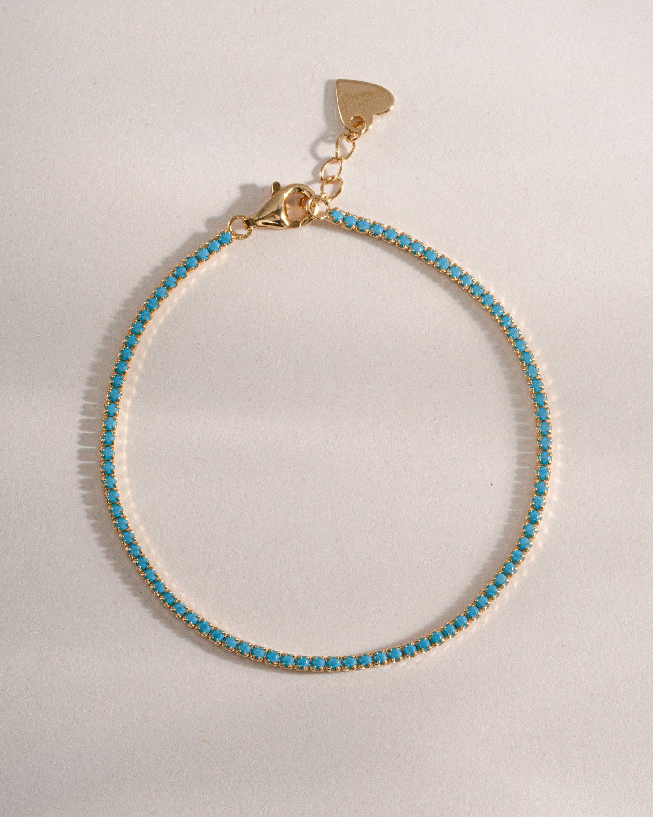 Turquoise Tennis Bracelet: Gold