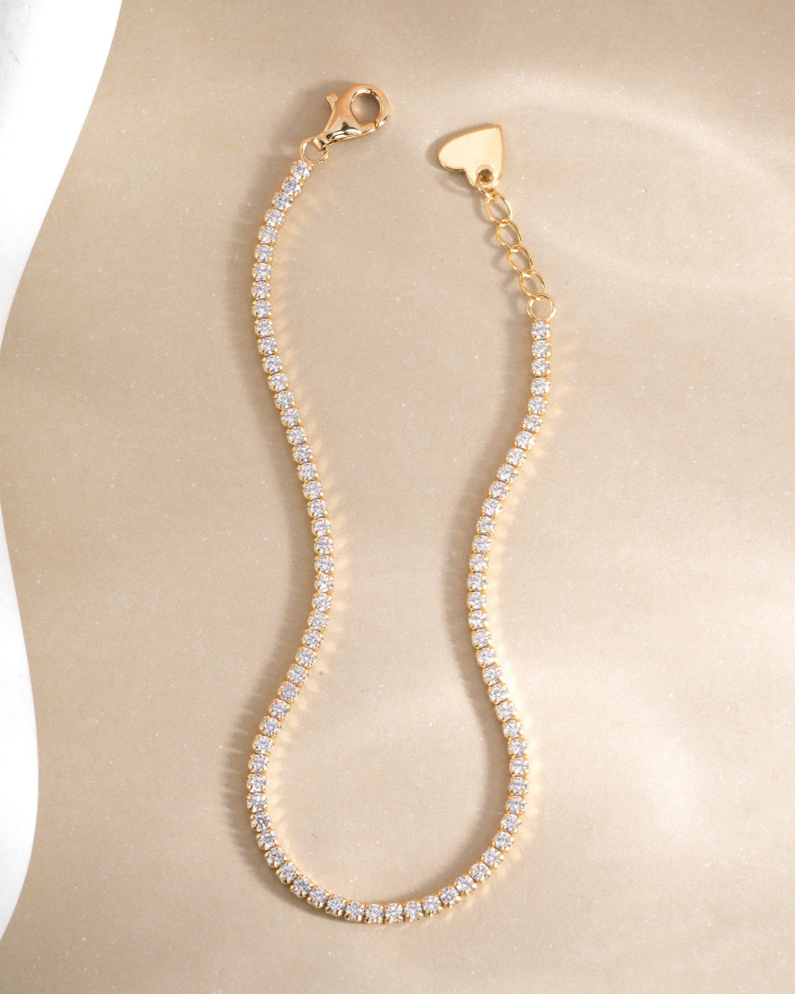1.75mm Cubic Zirconia Tennis Bracelet: Gold