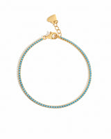 Turquoise Tennis Bracelet: Gold