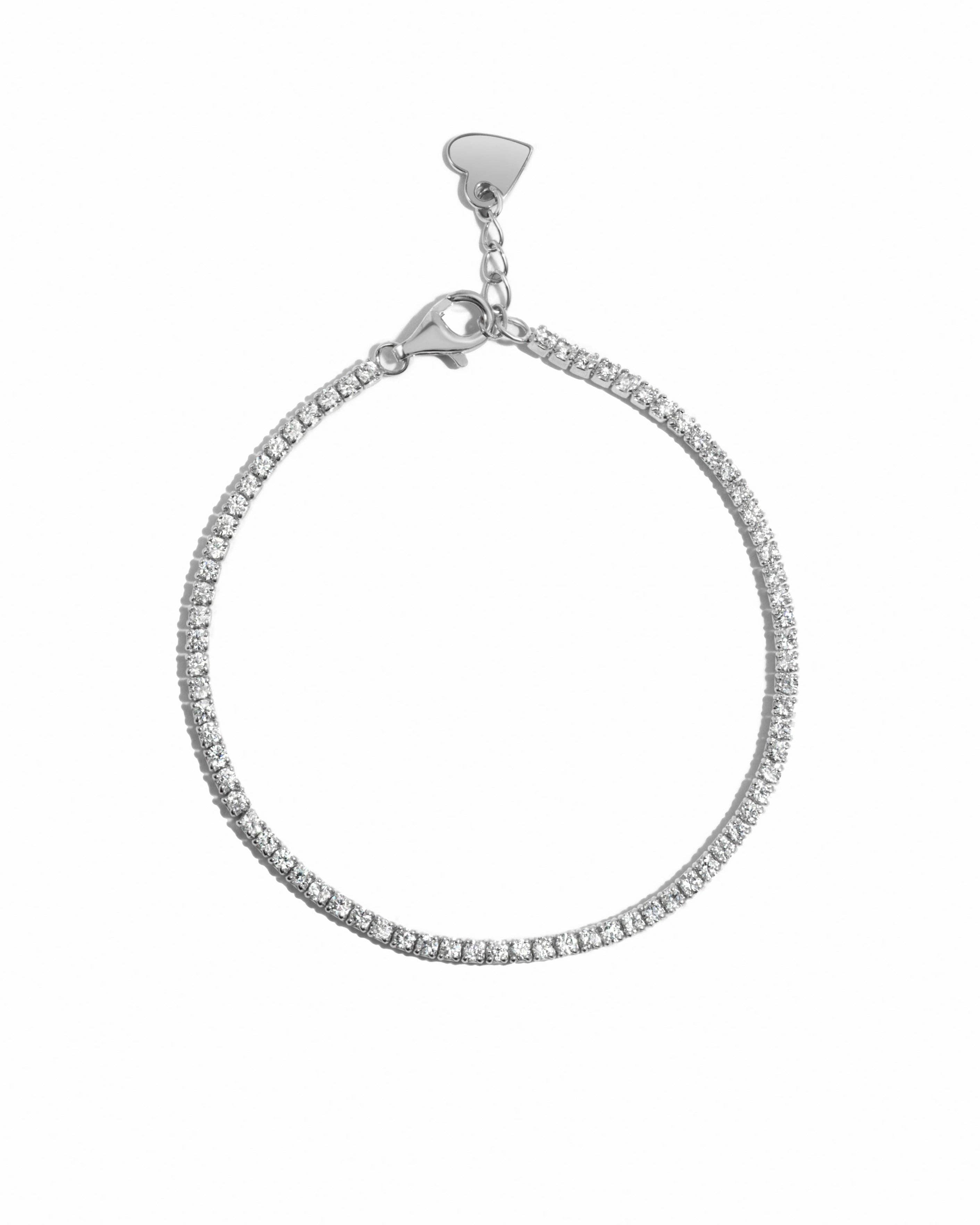 1.75mm Cubic Zirconia Tennis Bracelet: Silver