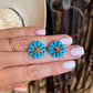 Turquoise & Corral Flower Studs