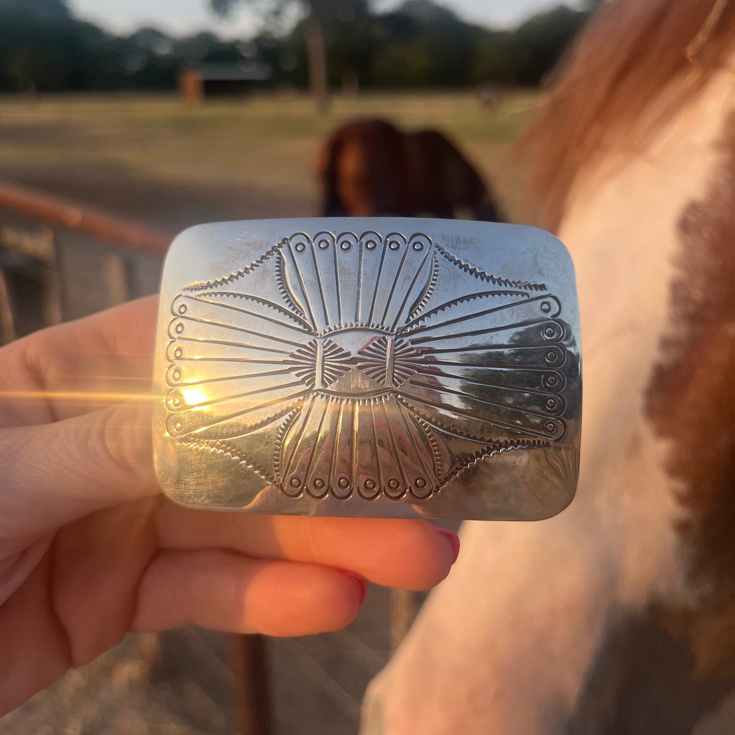 Silver Stamped Buckle