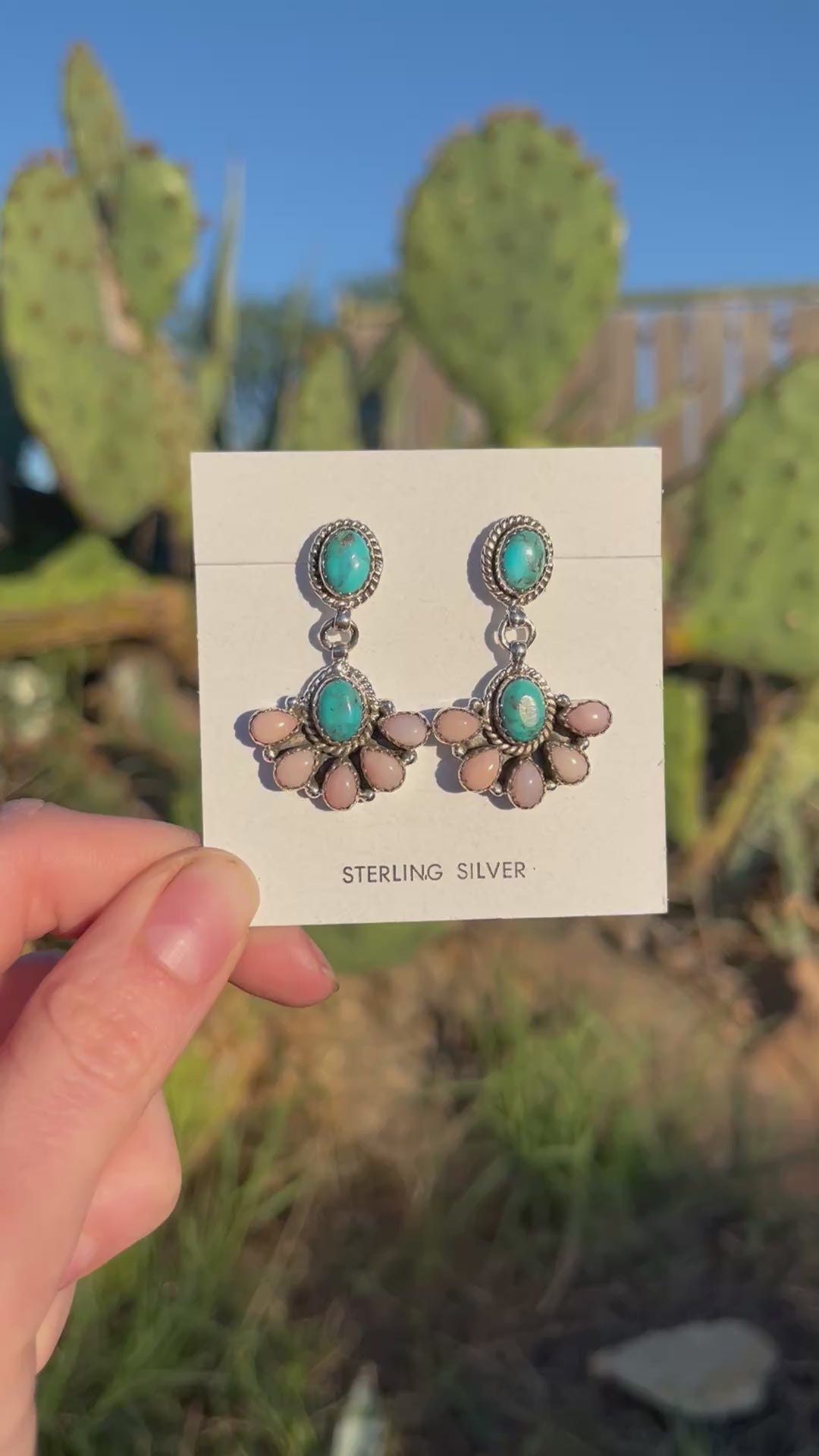 Sterling Silver Turquoise high quality Cowboy Design Earrings 0374