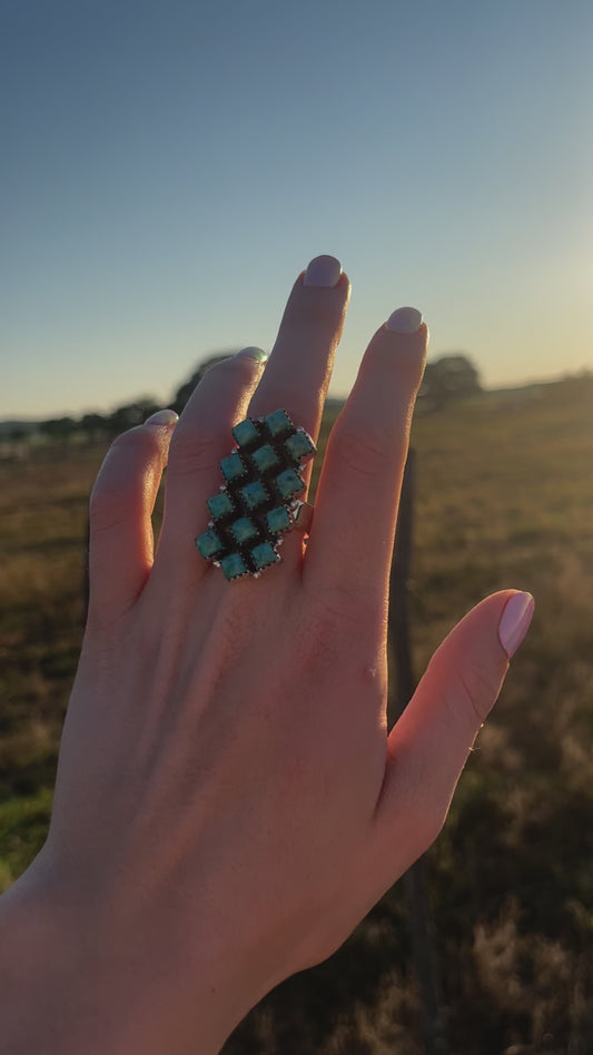 Kingman Turquoise Honey Adjustable Ring