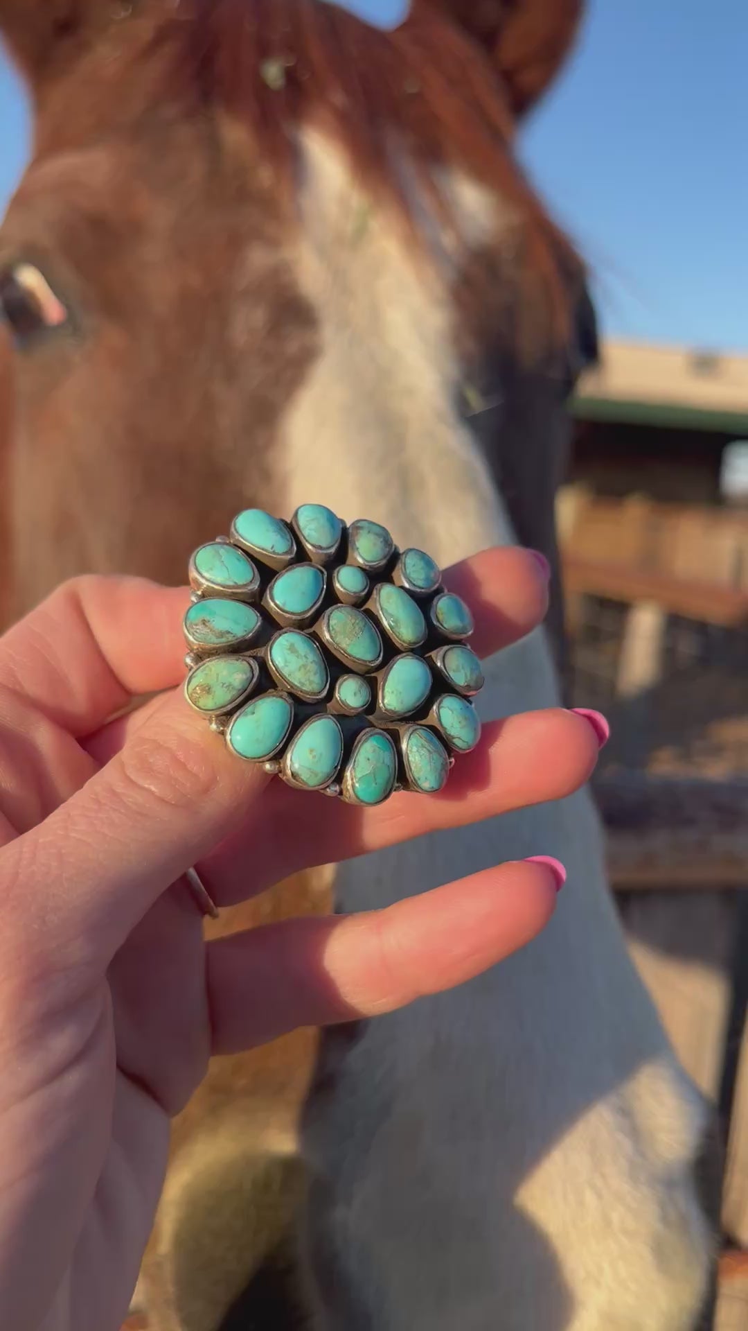 Kingman Turquoise Cluster Pin