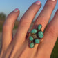 Kingman Turquoise Cluster Adjustable Ring